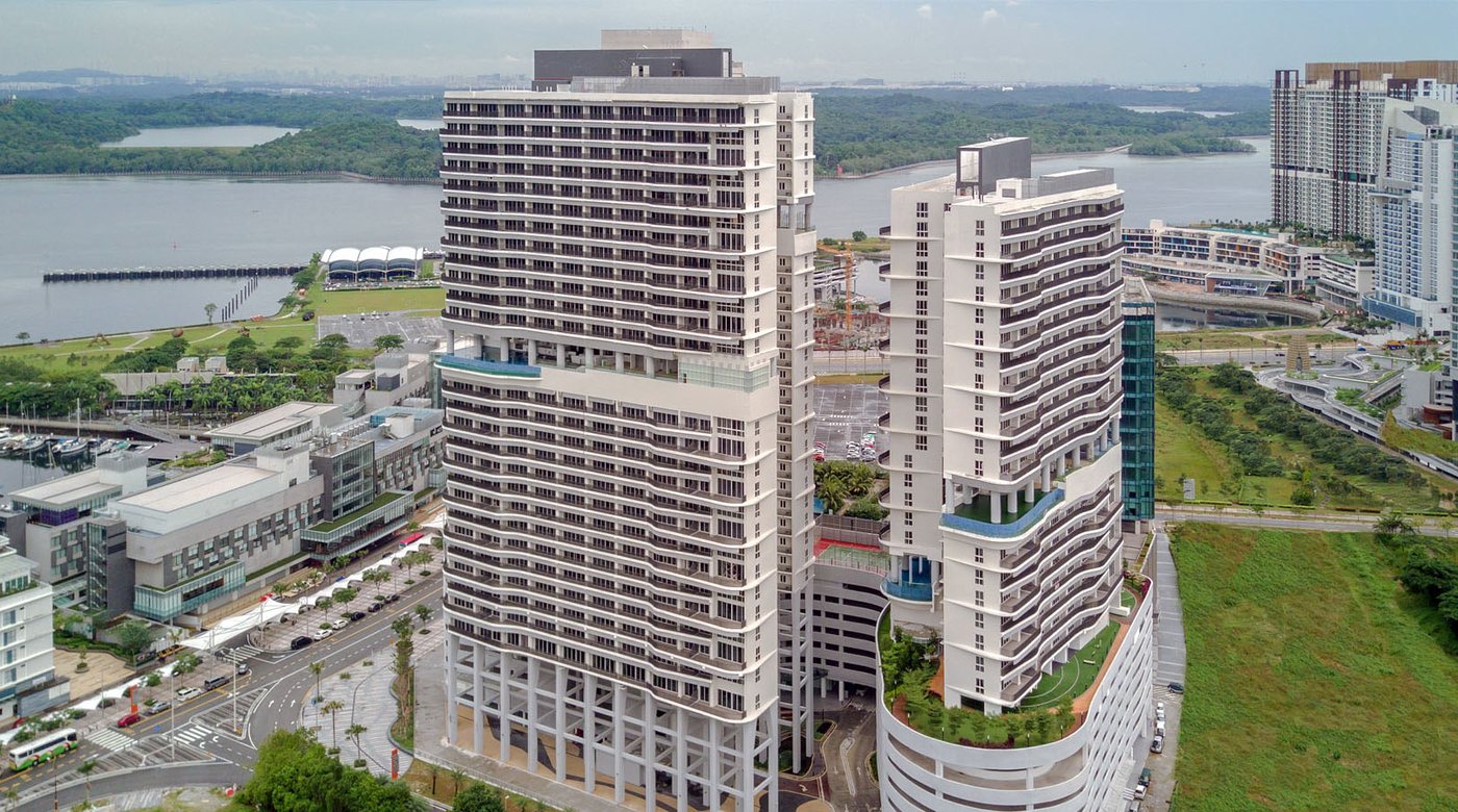Encorp Marina's towers on the waterfront at Puteri Harbour, Iskandar Puteri