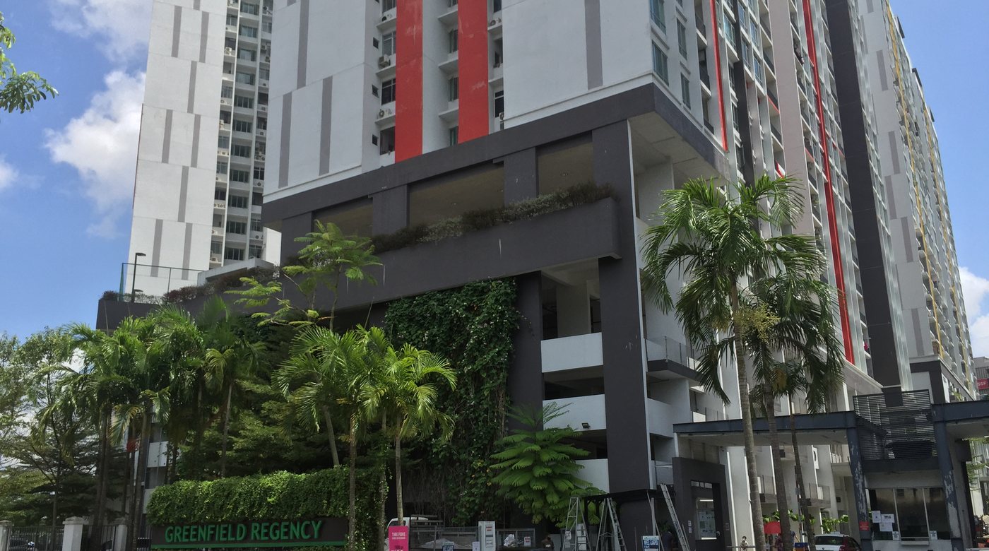 Greenfield Regency in Tampoi, Johor Bahru, seen from the entrance