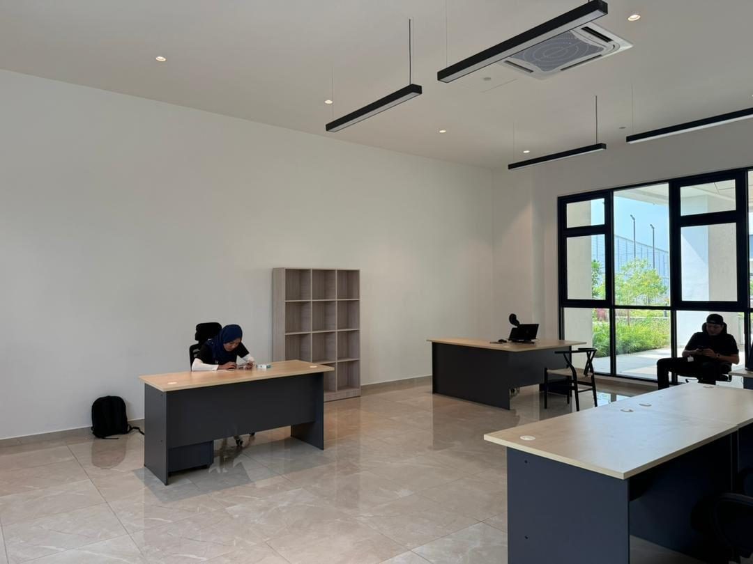 An empty management office at a newly secured development, before fit-out