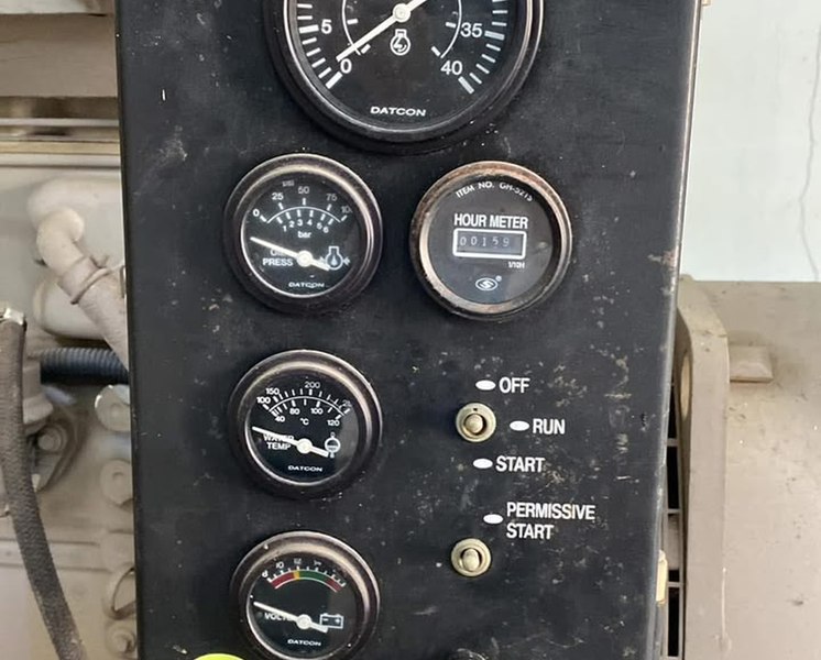 Instrument panel and gauges on a standby generator set