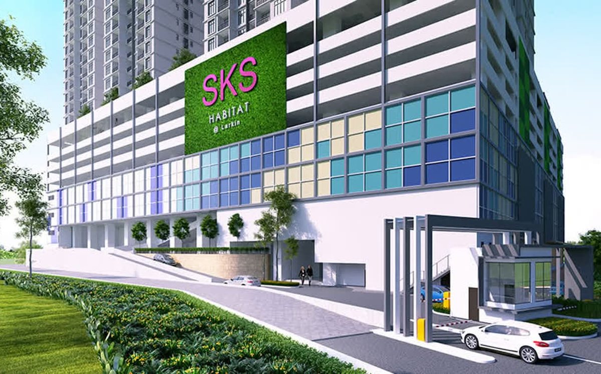 SKS Habitat @ Larkin, serviced apartments above a coloured retail podium