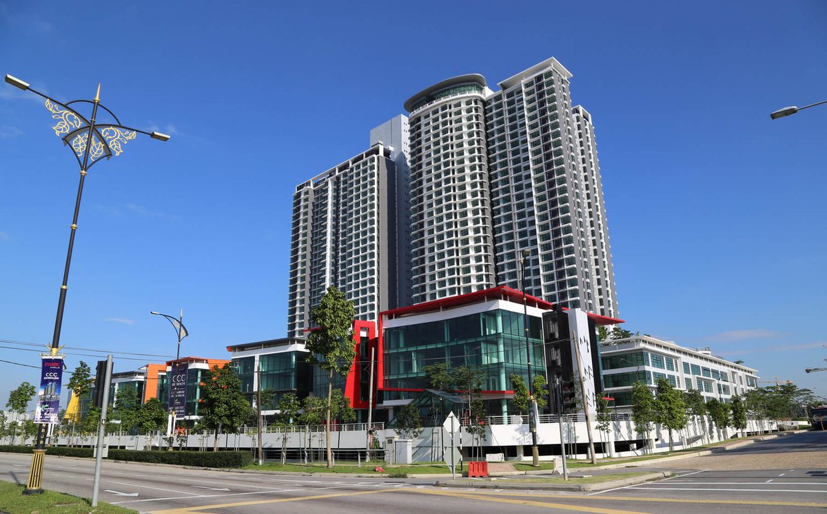 The two Mosaic @ Southkey towers above their podium in Johor Bahru